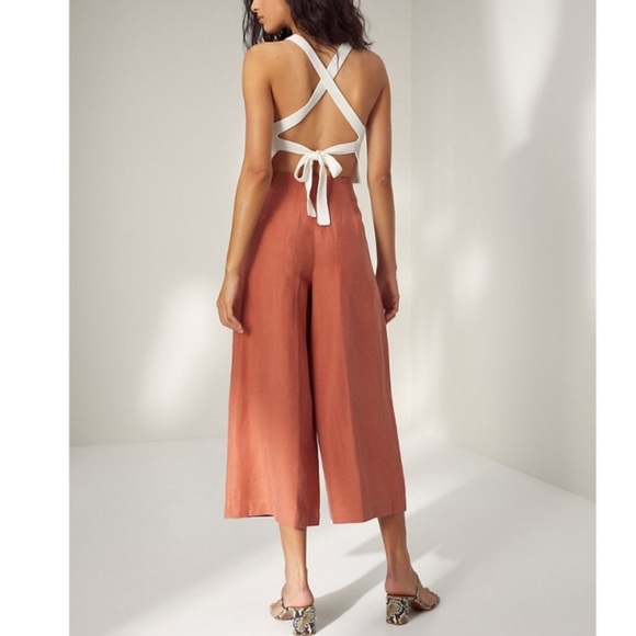 Aritzia Wander Wide Leg Linen Blend Cropped Pants - Picture 2 of 10